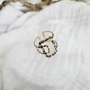 Bague Dorée Imprimé Léopard