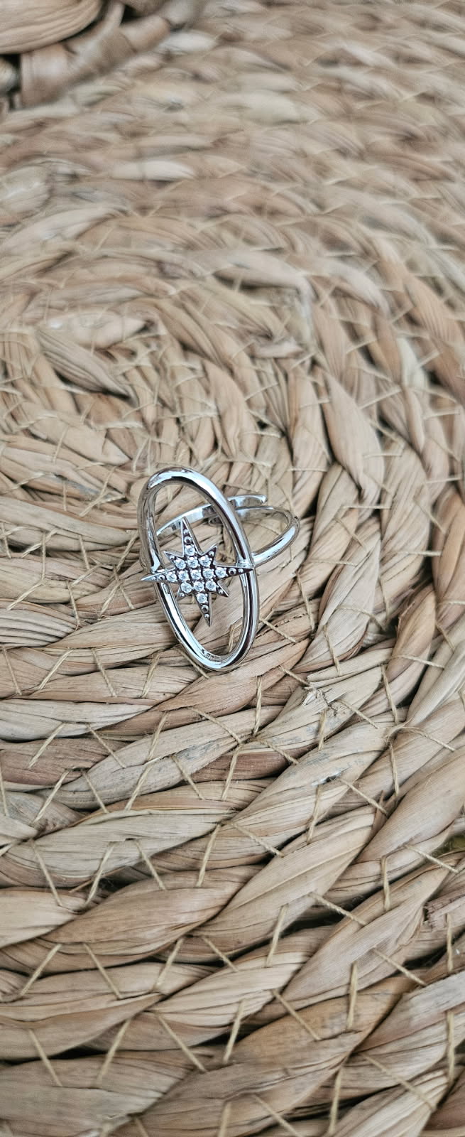 Bague “Étoile Argentée” – Ajustable Strass – Image 2