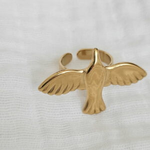 Bague “Oiseau Libre” – Acier inoxydable