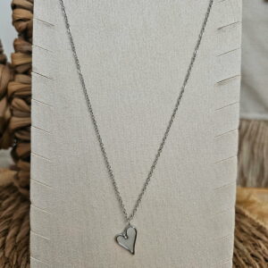 Collier “Petit Cœur Fin” – Argenté