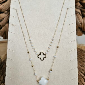 Collier “Pure Douceur” – Trèfle Blanc