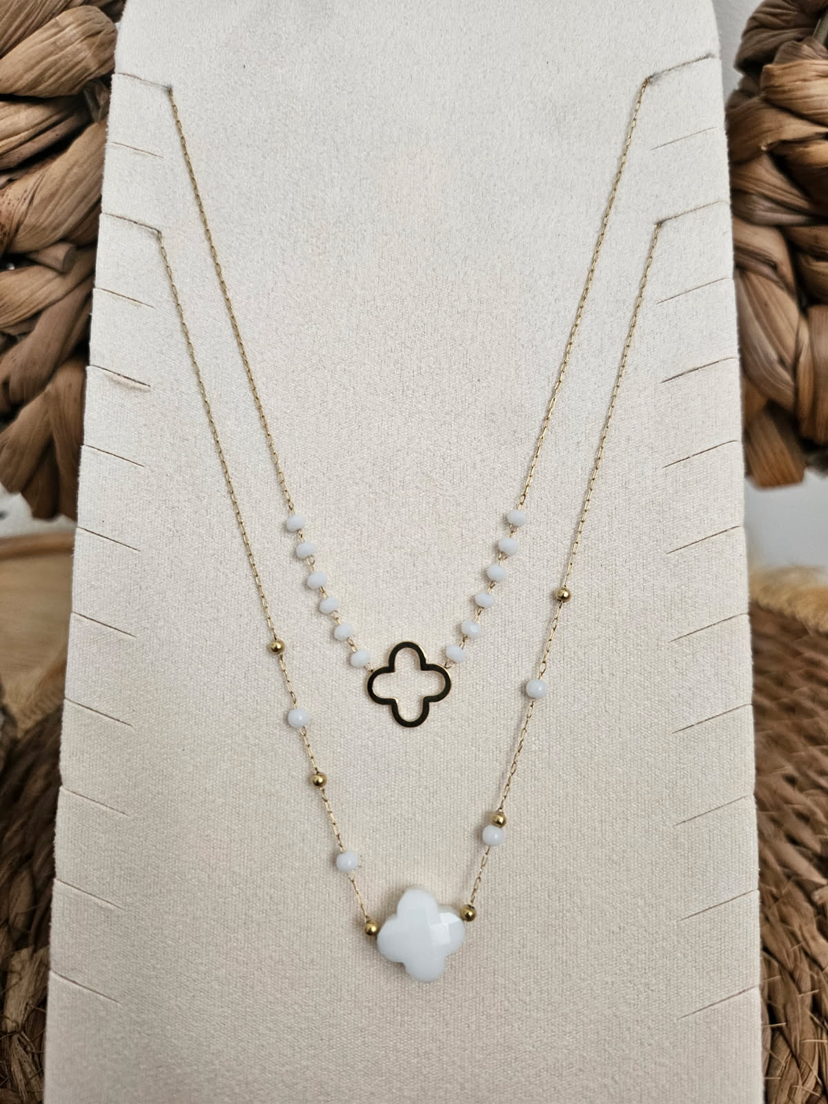 Collier “Pure Douceur” – Trèfle Blanc